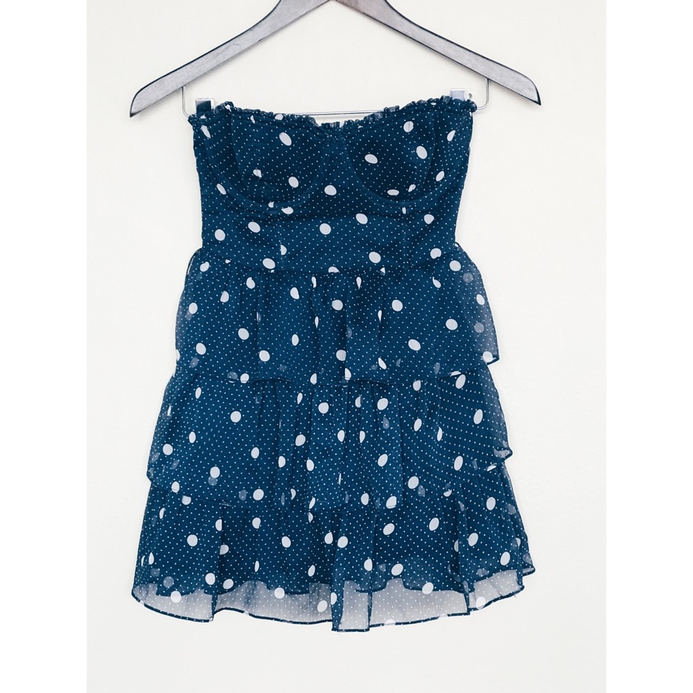 Abercrombie & Fitch Gauzy Polka Dot Ruffle Dress